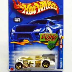 Hot Wheels Twin Mill II #092 He-Man 2 of 4 White Die-Cast Car 2002